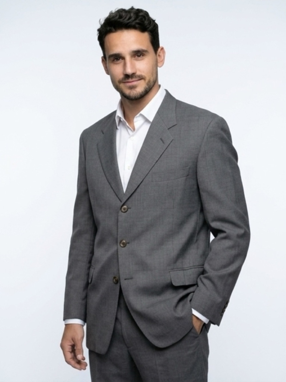 Canali Gray Men's Two-Button Suit Jacket